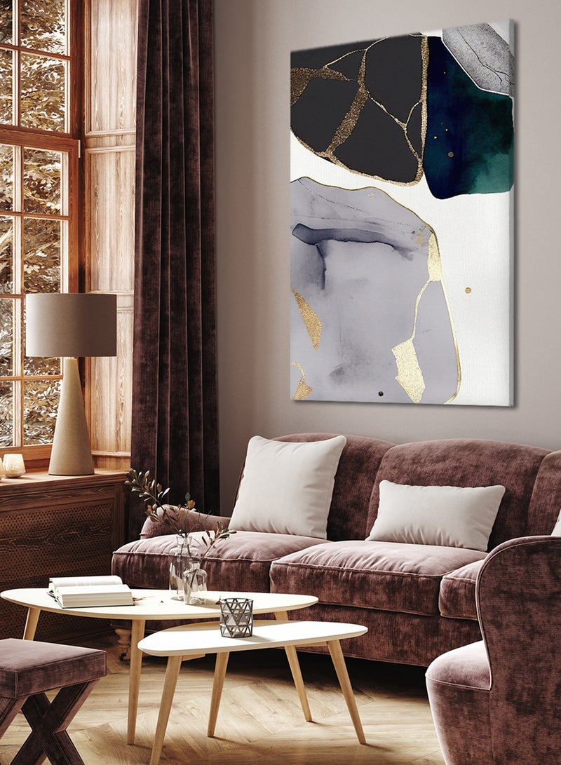 لوحة كانفاس على إطار خشبي بتصميم فن تجريدي - Image 2