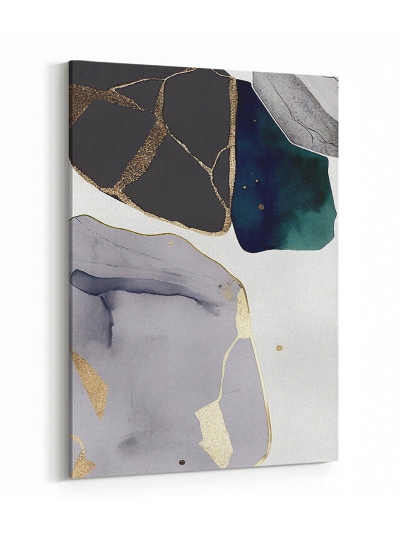 لوحة كانفاس على إطار خشبي بتصميم فن تجريدي - Image 4