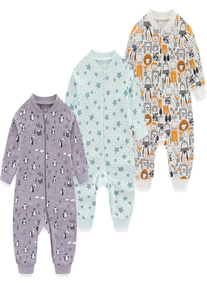 MAMIMAKA Newborn One-Piece Footless Romper Zip Cotton Long-Sleeve Jumsuit, 18-24 Months - Image 1