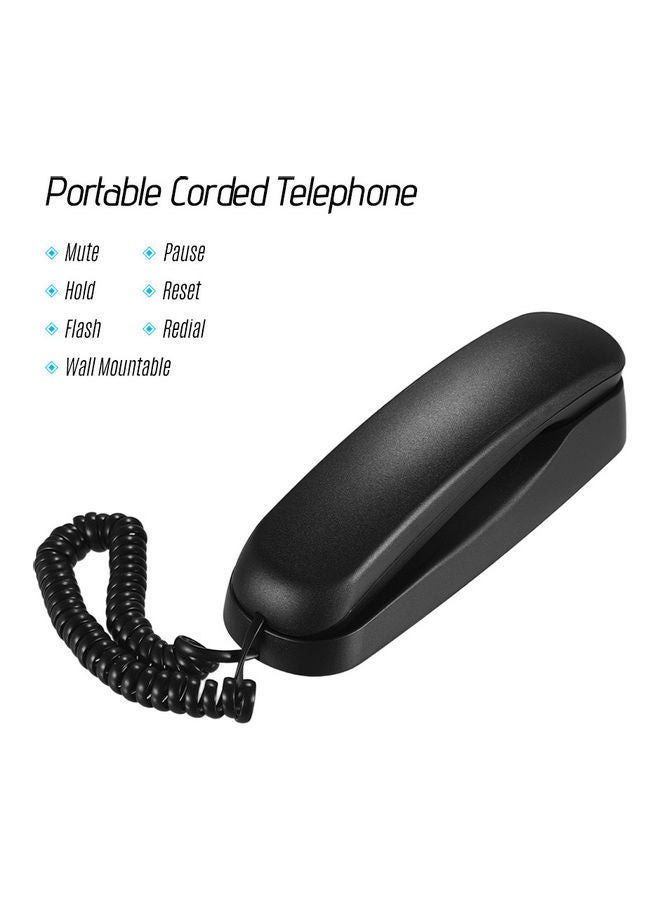 NIBEMINENT Mini Desktop Corded Landline Phone Black - Image 4