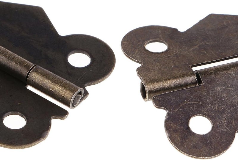 klarako 10 Set Antique Brass Jewelry Box Hinge Butterfly Small Hinge with Screws DIY klarakoAntique Bronze, 31x25mm - Image 4