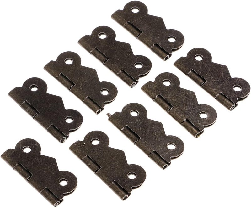 klarako 10 Set Antique Brass Jewelry Box Hinge Butterfly Small Hinge with Screws DIY klarakoAntique Bronze, 31x25mm - Image 1