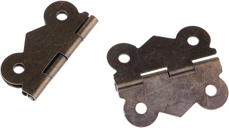 klarako 10 Set Antique Brass Jewelry Box Hinge Butterfly Small Hinge with Screws DIY klarakoAntique Bronze, 31x25mm - Image 2