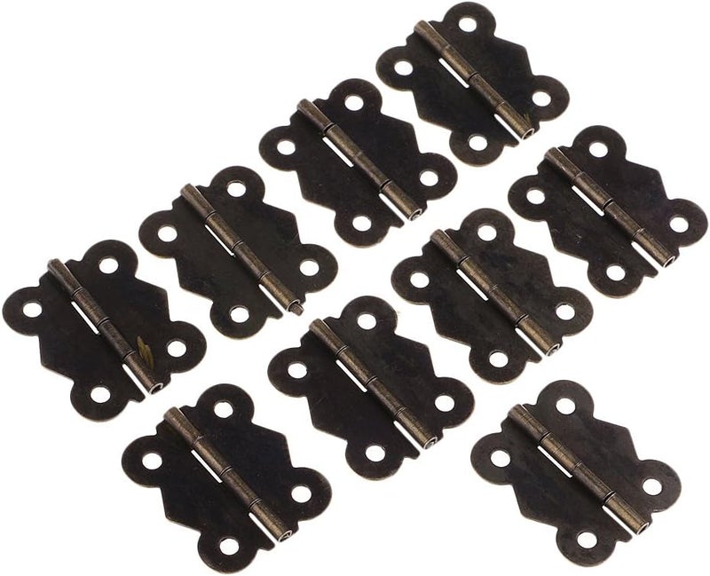 klarako 10 Set Antique Brass Jewelry Box Hinge Butterfly Small Hinge with Screws DIY klarakoAntique Bronze, 31x25mm - Image 5