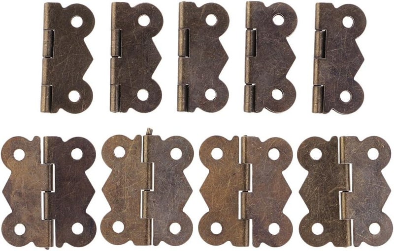 klarako 10 Set Antique Brass Jewelry Box Hinge Butterfly Small Hinge with Screws DIY klarakoAntique Bronze, 31x25mm - Image 3