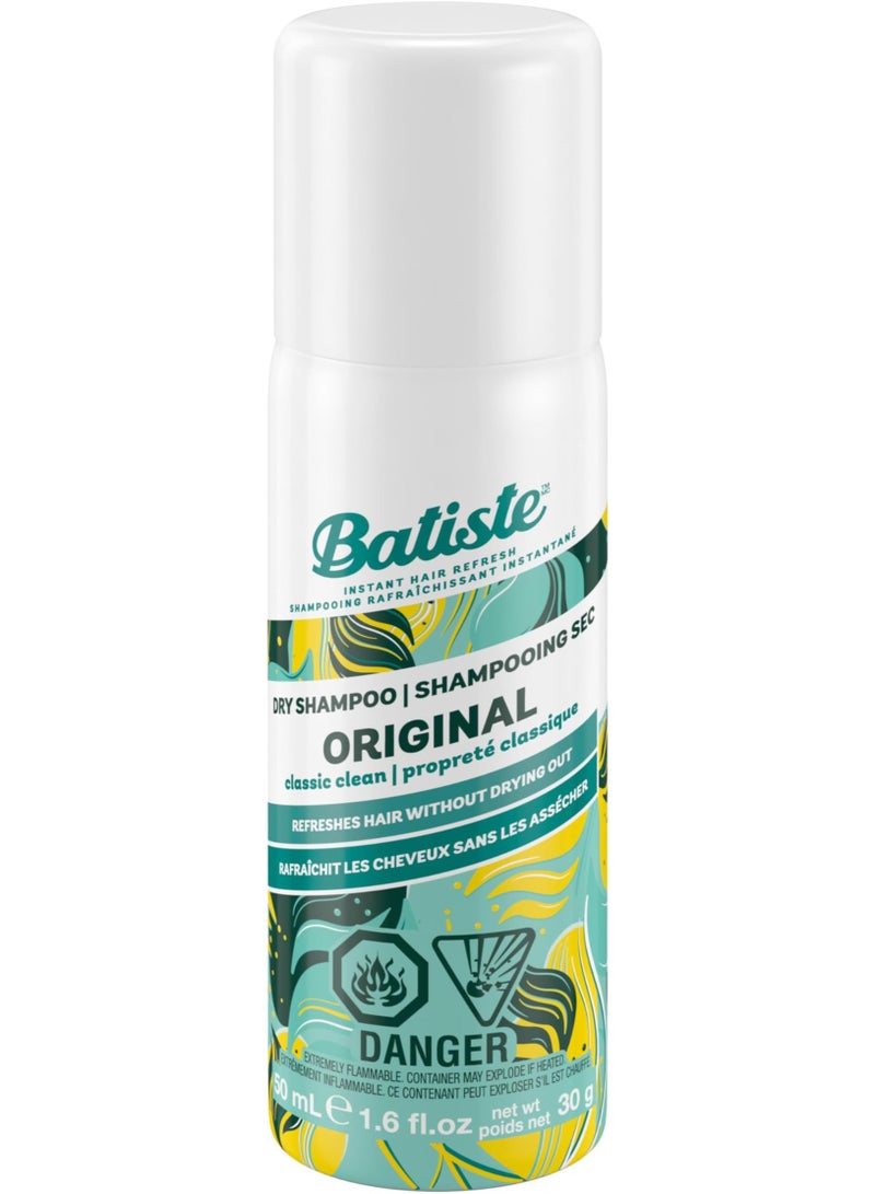 باتيستي باتيست شامبو جاف أوريجينال بخاخ إنعاش امتصاص فوري للزيوت زيادة حجم رائحة حمضيات وزهور حجم سفر بدون ماء 50 مل - Image 1