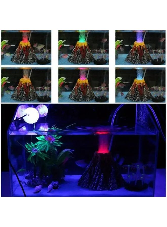 Aquarium Volcano Rockery with Black Lava Flow for Fish Tank Decoration - Image 2