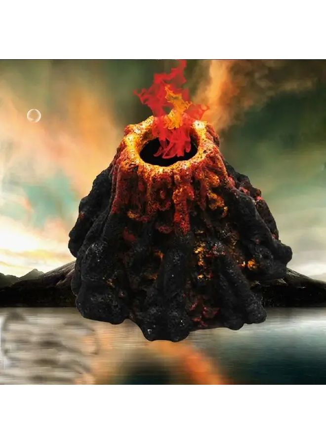 Aquarium Volcano Rockery with Black Lava Flow for Fish Tank Decoration - Image 3