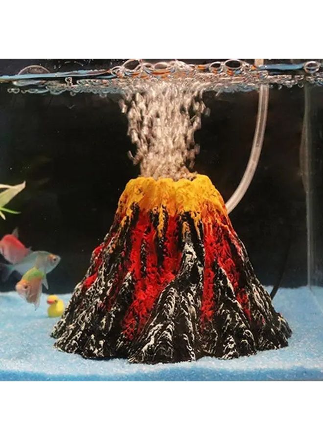 Aquarium Volcano Rockery with Black Lava Flow for Fish Tank Decoration - Image 1