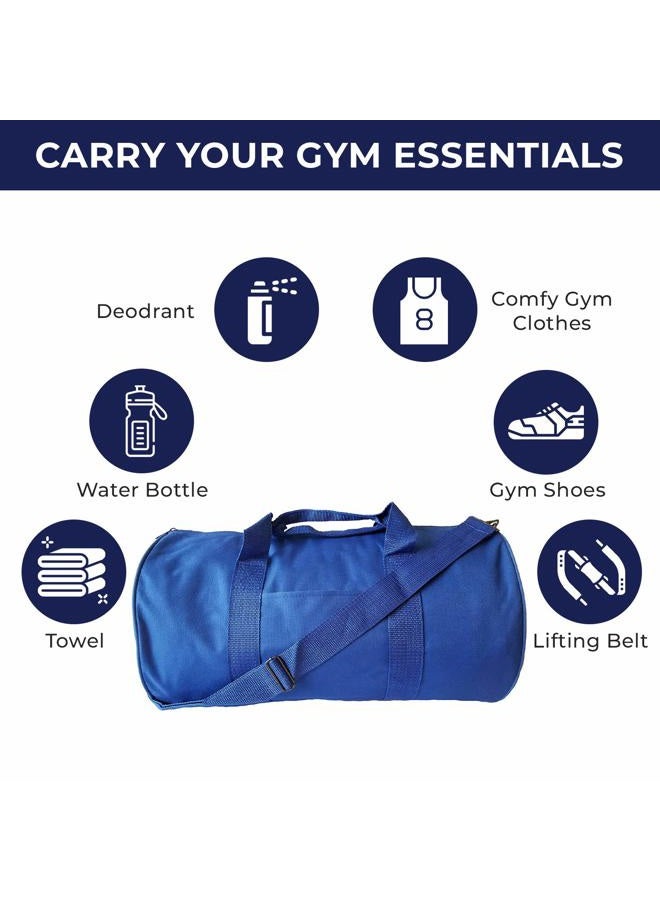 ImpecGear Round Duffel Sports Bags, Travel Gym Fitness Bag. (Royal) small-medium - Image 3