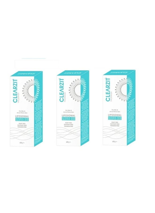 BREEMETIC CLEARZIT FACE WASH FOR ACNE AND PRONE SKIN, [ PACK OF 3 ]  - Image 1