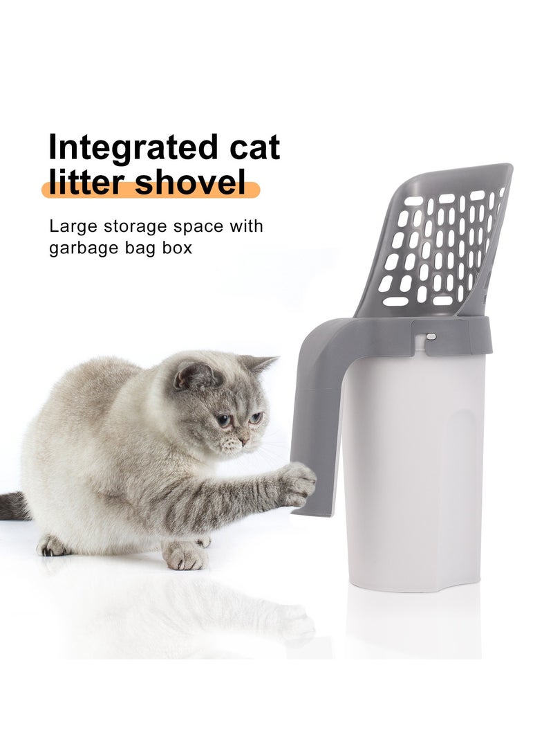 عام مجرفة رمل القطط، أداة تنظيف صندوق القمامة للقطط، تأتي مع مجموعة أكياس القمامة، مستلزمات تنظيف قابلة لإزالة للحيوانات الأليفة. - Image 2