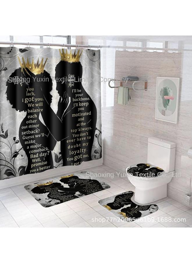 Bluejw Black Series Hot Selling 3D HD Digital Printing Waterproof Mildew Partition Shower Curtain Factory Outlet  - Image 3