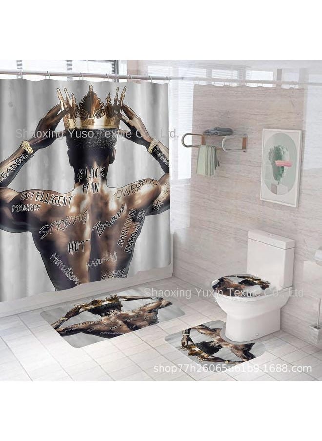 Bluejw Black Series Hot Selling 3D HD Digital Printing Waterproof Mildew Partition Shower Curtain Factory Outlet  - Image 5