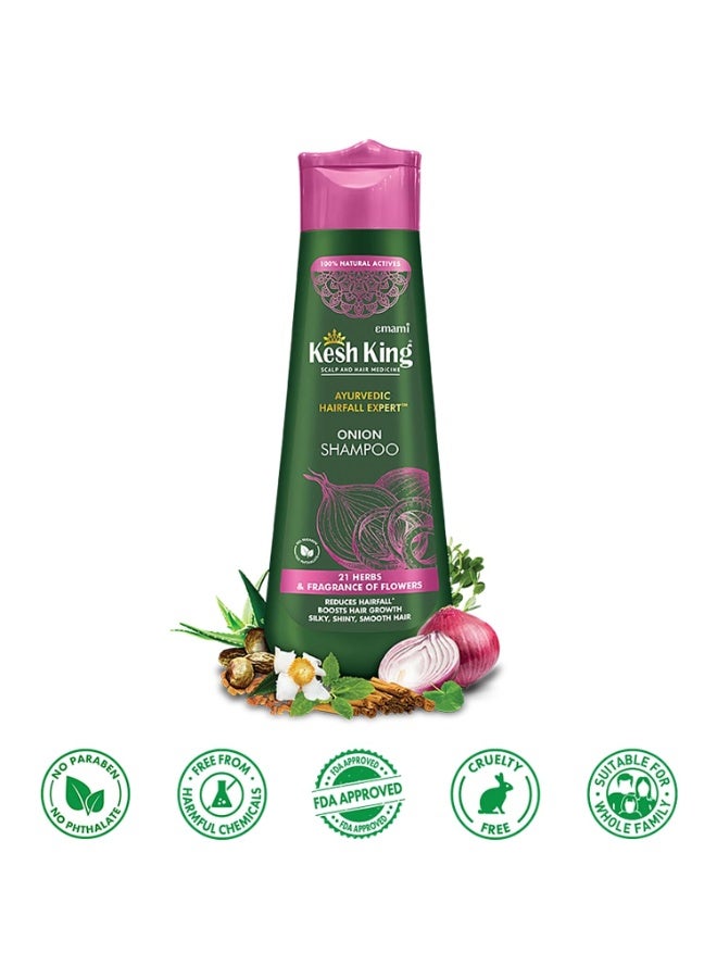 كيش كينج شامبو كيش كينج الأيورفيدا بالبصل مع 21 عشبة، يقلل من تساقط الشعر ويعزز نمو الشعر، 300 مل - Image 2