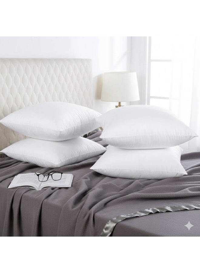 Harmony Home Luxury Cushion Filler, Decorative Pillow Inserts (Pack of 4, White) - Square Indoor Bed and Couch Pillows - Hollowfibre Cushion Fillers (Pack of 4, 45 x 45 cm) - Image 1