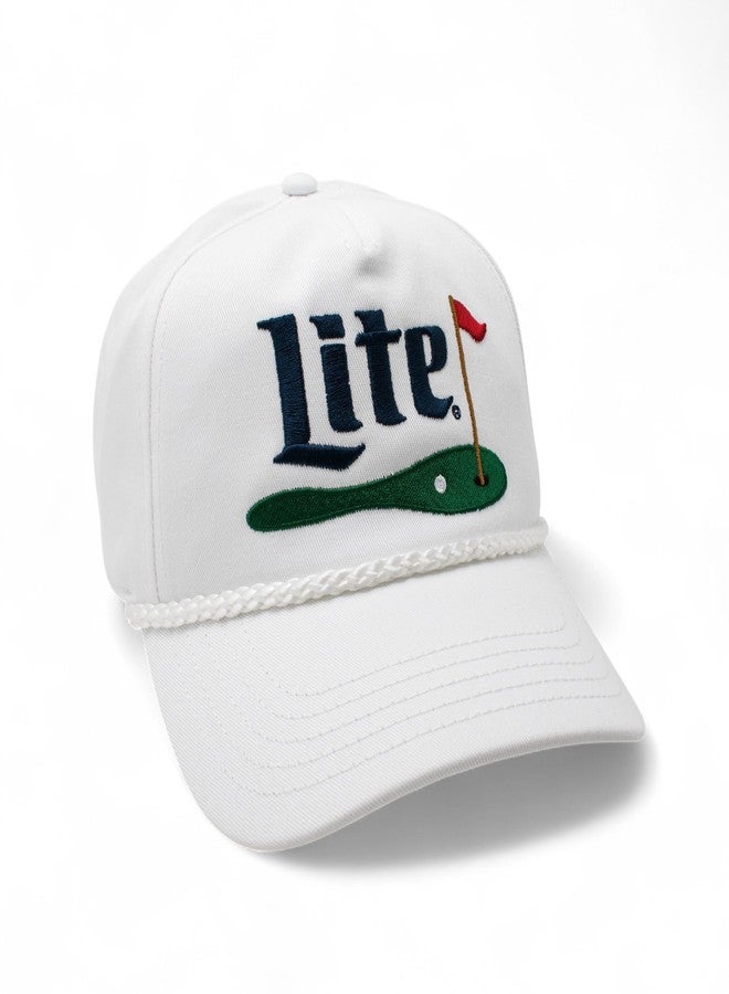 AMERICAN NEEDLE Officially Licensed Miller LITE Golf HAT, Embroidered Rope Cap, Snapback, White/Navy, Authentic, New - Image 4