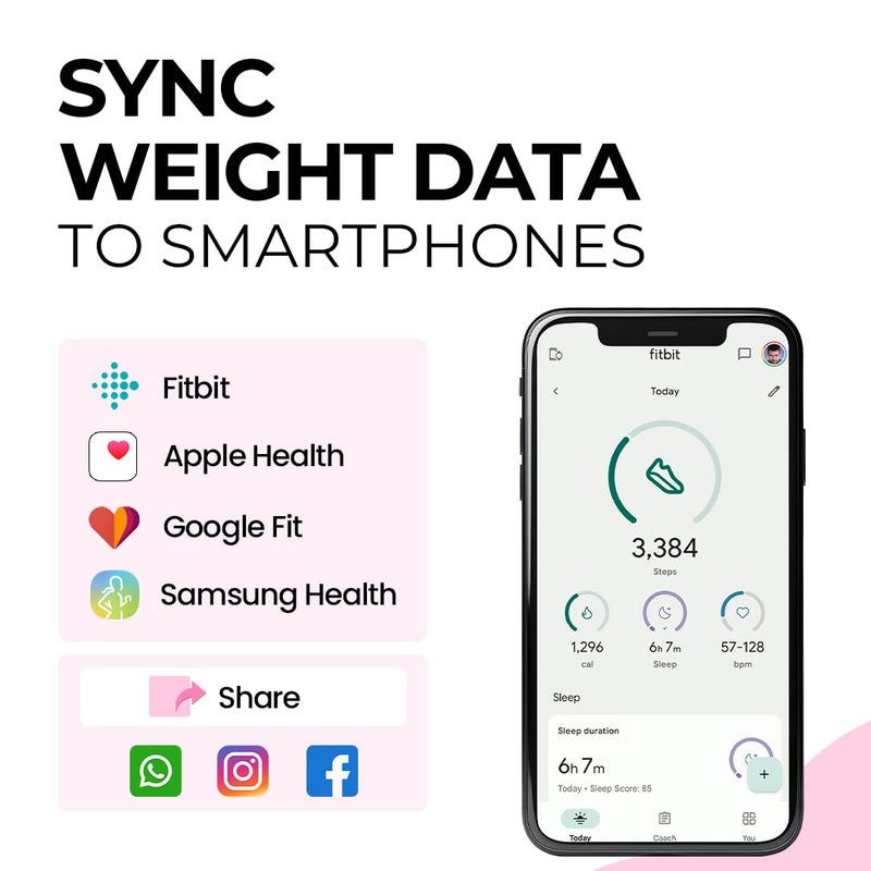 iGRiD Smart Bluetooth BMI Weight Machine for Body Weight, 14 Essential Parameters with ALFit App, Body Fat Analyzer, Full Body Composition Scale with LED Light, Lightweight & Portable, 1-Year Warranty - Image 3