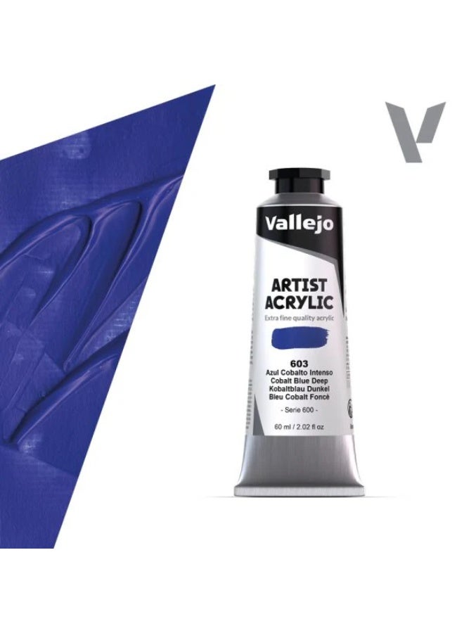 فاليجو ألوان أكريليك فنية ٦٠ مل - أزرق كوبالت غامق #٦٠٣ | طلاء أكريليك فائق النعومة