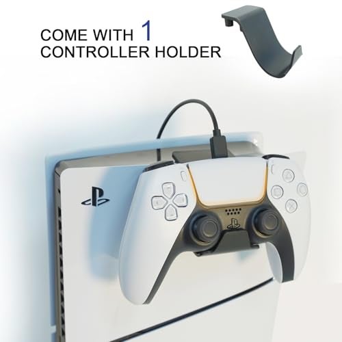 Monzlteck Wall Mount for PS5 Slim/PS5 Pro -Steel Mount Wall Holder Bracket for PS5 Original and PS5 Slim/Pro(Digital and Disc),Sturdy and Not Fall Off,+1Controller Holder - Image 4