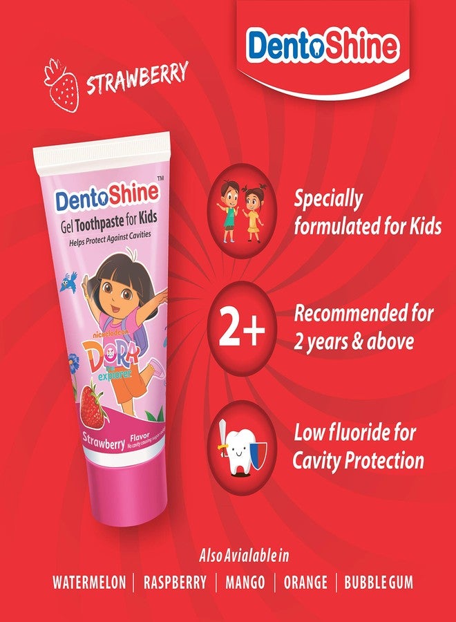 DentoShine Oral Care Combo Ages 2+ (Sticky Toothbrush for Kids + Lollipop Tongue Cleaner + Flavored Toothpaste 80 g x 2) (Strawberry) - Image 4
