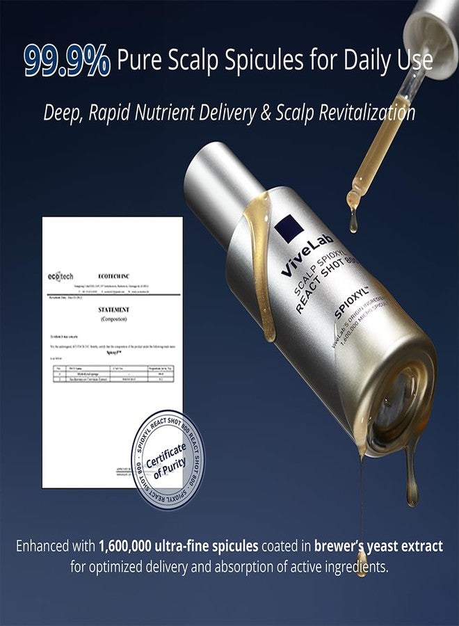 فايف لاب ViveLab React Shot 800 – سيروم فروة الرأس الكوري مع 1.6 مليون إبرة دقيقة Spioxyl™ لشعر أكثر كثافة وقوة – حل لتقوية الجذور وعلاج الشعر الخفيف (1.69 أونصة سائلة / 50 مل) - Image 2
