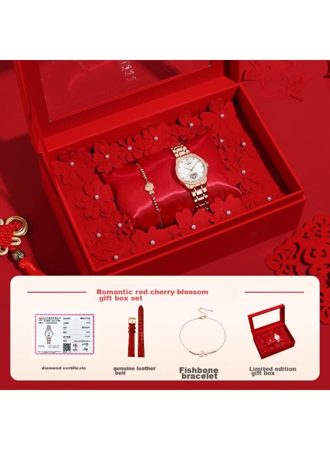 Rosdn Ruyi-inlaid Genuine Diamond Watch For Women, Waterproof Fully Automatic Mechanical Ladies Watch, Top Ten Brands, Birthday Gift For Girlfriend - Image 1