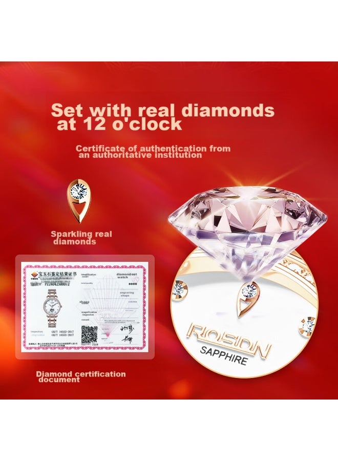 Rosdn Ruyi-inlaid Genuine Diamond Watch For Women, Waterproof Fully Automatic Mechanical Ladies Watch, Top Ten Brands, Birthday Gift For Girlfriend - Image 2