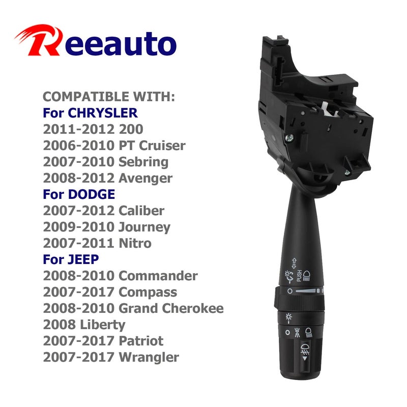 Reeauto Multi-Function Fog Control, Turn Signal, Headlight Dimmer Switch for Jeep JK MK KK XK WK - Image 2