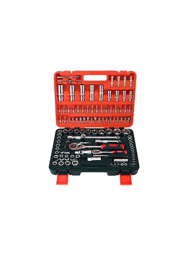 PROMASS Socket Tool Kit Set,108PCS Car Repair Tool Wrench Set Batch Head Ratchet Pawl Socket Spanner Screwdriver for Home Repair Shop - Image 1