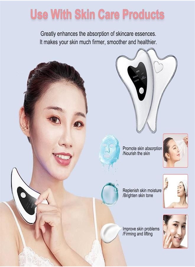 Generic Gua Sha Facial Tools Electric Gua Sha Face Sculpting Tool Heated Vibration Blue Red Light Face Massager Anti Aging Lift Wrinkles Puffiness Double Chin  - Image 5