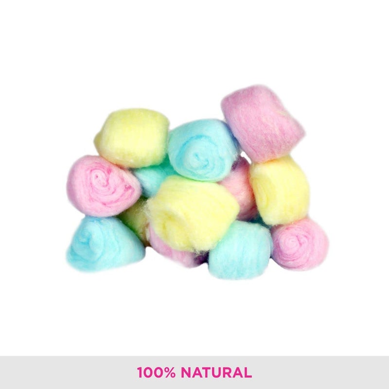 Tandem Multicolor Cosmetic Cotton Balls For Skin Cleaning Makeup and Nail Polish Remover safe for sensitive Skin 100 Pure Soft Cotton 150 BallsSet Of 3 - Image 3
