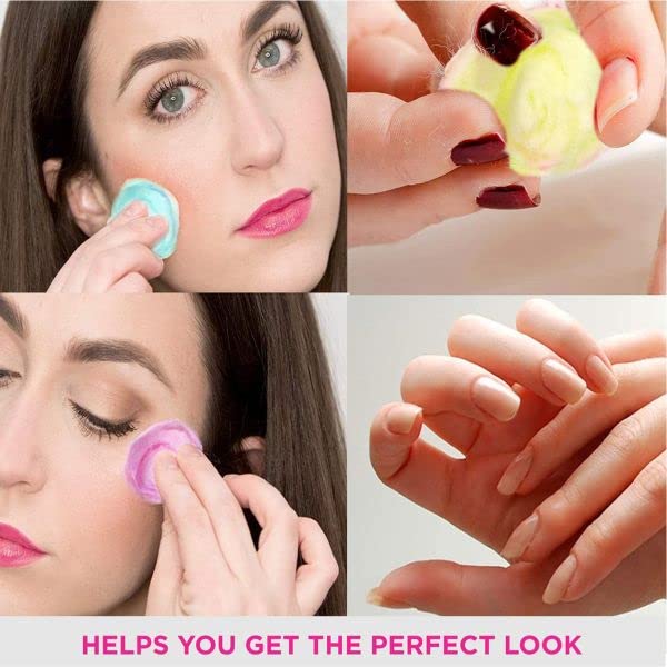 Tandem Multicolor Cosmetic Cotton Balls For Skin Cleaning Makeup and Nail Polish Remover safe for sensitive Skin 100 Pure Soft Cotton 150 BallsSet Of 3 - Image 4