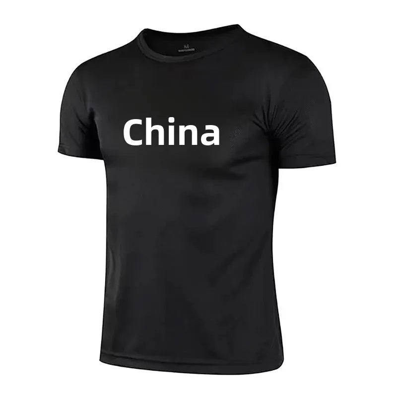 Fitness T-shirt men''s short-sleeved summer muscle-showing round neck slim-fit quick-drying fitness clothes Chinese-style sports training clothes - Image 4