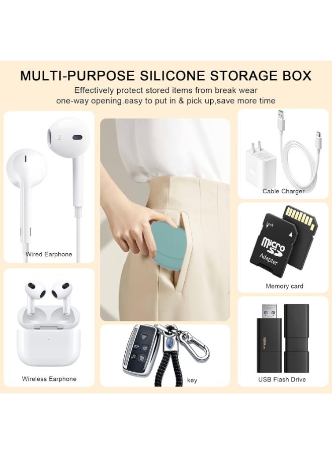 CMGTYYD. ٣ قطع من منظم سماعات الرأس السيليكوني، حافظة تخزين كابلات البيانات، صندوق مفاتيح صغير محمول، منظم أسلاك، حقيبة يد، ملحقات سفر، للمنزل أو مكان العمل، حامل أحمر شفاه. - Image 5