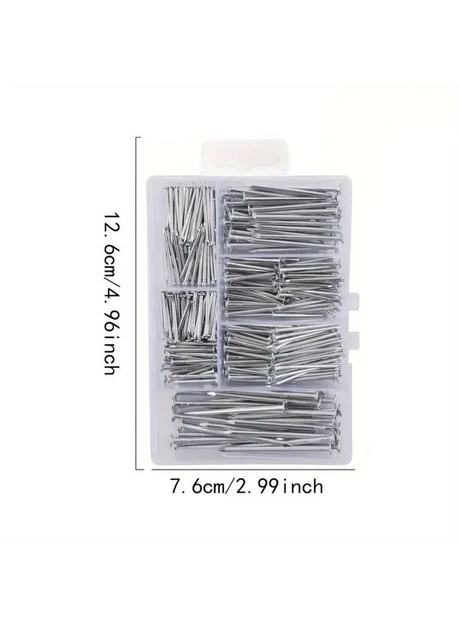 280pcs Steel Nails Assortment Kit With Storage Box 6 Sizes Zinc Coated For Wood DIY - Image 2