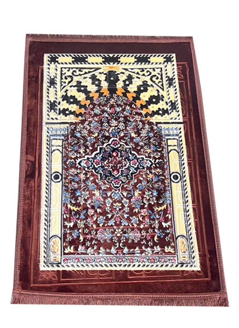 Stargold - Traditional Turkish Prayer Mat, 70x110 cm Large Portable, Multicolor Islamic Prayer rug, Janamaz Sajjadah For Men And Women - Image 1