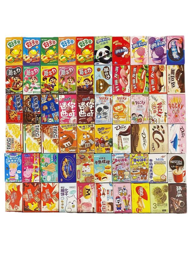 Convenience Store Box Snack Box Biscuit Box Mini Miniature Food Play Accessories Diy Play House Toys-Color:Biscuit Box Mix  - Image 1