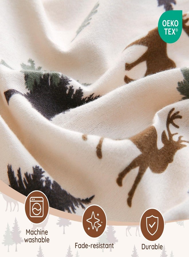 LONAVA 100% Organic Cotton Flannel Sheet Set 4 Pieces, Warm&Cozy Velvety Soft Heavyweight - Double Brushed Flannel, 16 inch Deep Pocket Bedsheets,(King,Fall Forest) - Image 4