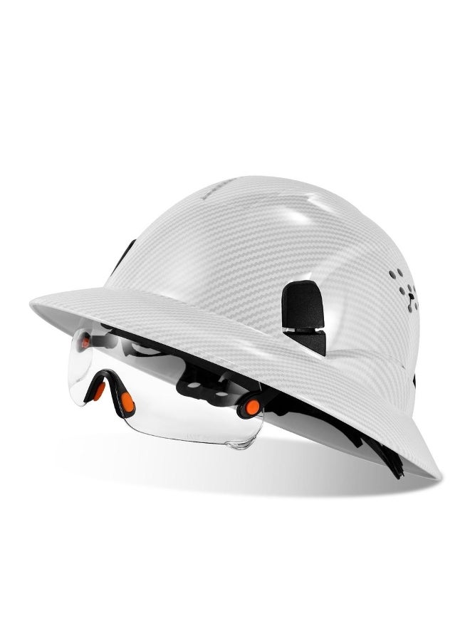 Generic LOEBUCK  New carbon fiber full-brim safety helmet with CE goggles anti-collision construction site hard hat GM850