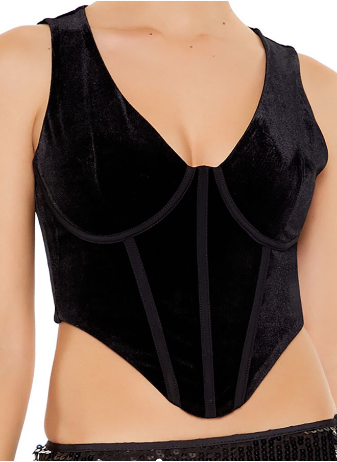 FOREVER 21 - Velvet Bustier Cropped Tank Top - Image 1