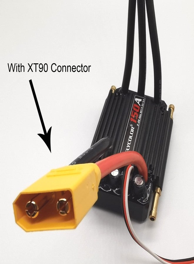 FLYCOLOR 150A ESC 2-6S Waterproof Brushless Electronic Speed Controller with 5.5V/5A BEC and XT90 6.0mm Banana Head Connector for Model Ship RC Boat - Image 3