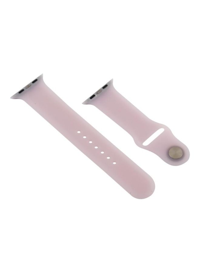 NIBEMINENT Pure Color Silicone Wrist Watchband for Apple Watch Series 5/4 44mm - 3/2/1 42mm Pink - Image 2