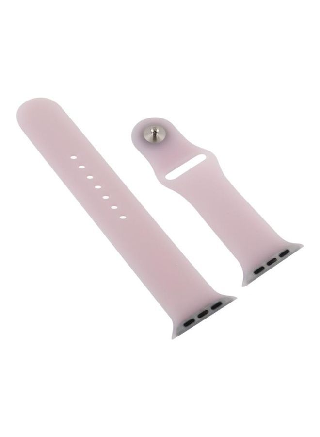NIBEMINENT Pure Color Silicone Wrist Watchband for Apple Watch Series 5/4 44mm - 3/2/1 42mm Pink - Image 3