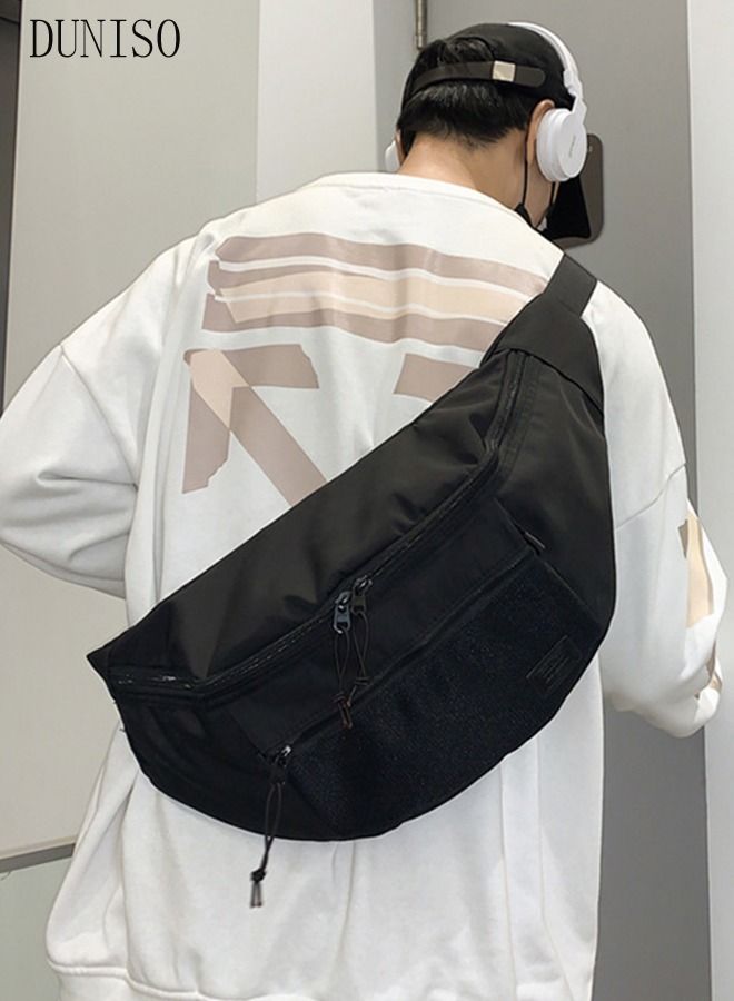 DUNISO Compact Sling Bag for Men and Women Waterproof Crossbody Bag Chest Shoulder Backpack with Buckle Large Capacity Everyday Carry Bag for Travel Work Sport - Image 4