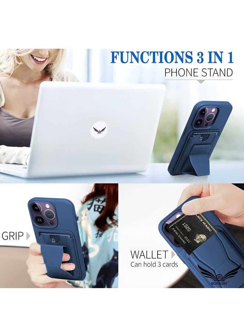 BORTONY iPhone 16 Pro Max Case with Card Holder Magnetic Kickstand PU Leather Shockproof Protective Cover for iPhone 16 Pro Max 6.9 Inch - Image 4