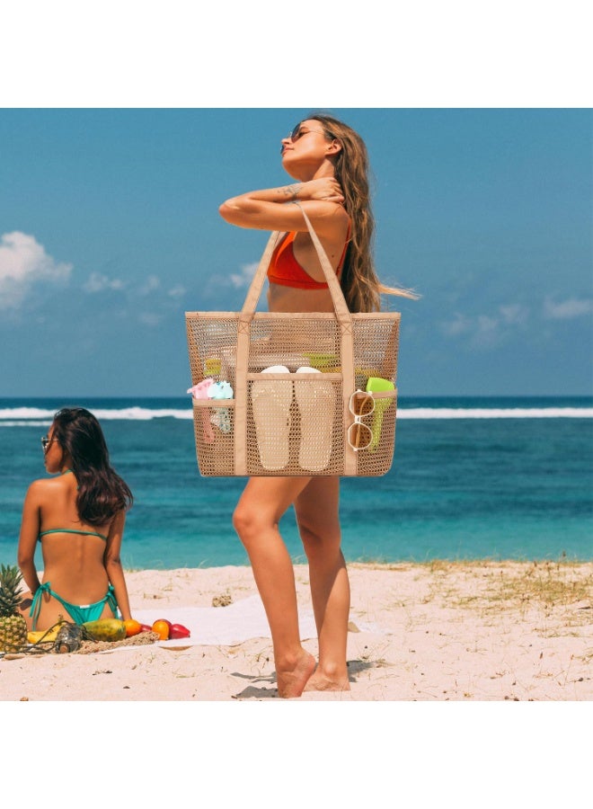 Arabest Mesh Beach Bag for Women, Casual Hobo Bags Large Beach Tote for Pool Travel Cruise Vacation Essentials - Image 2