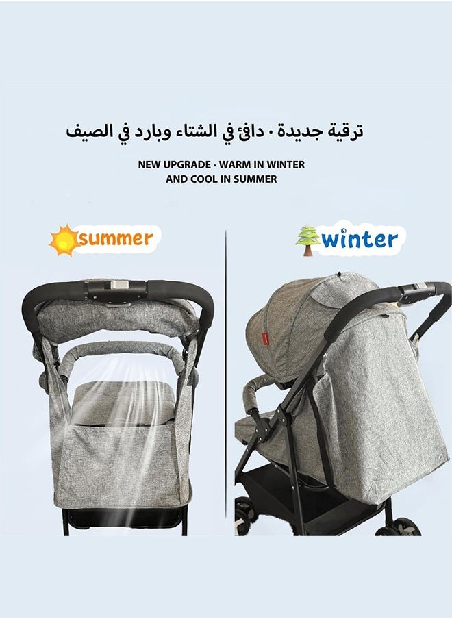 WEMART Baby Stroller With Removable Armrests,One-Hand Foldable Pushchair,Adjustable Backrest & Canopy,Suitable for Different Road Conditions,Large Storage Basket,Suitable for 0-3 Years Old  - Image 2