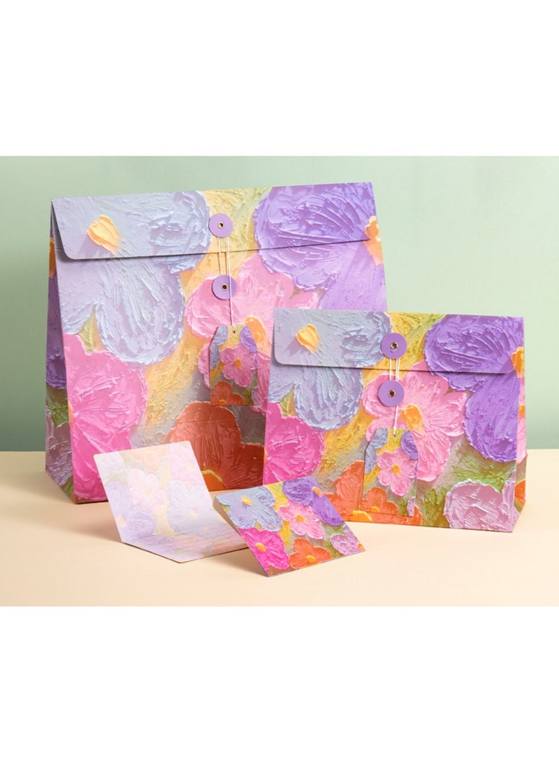 NIIMBOT 2 Pack Oil Painting Style Gift Bag With card, Birthday Gift Box, Envelope Packaging Bag, Creative Paper Gift Bags, Holiday Gift Box, Gift Bag - Image 3