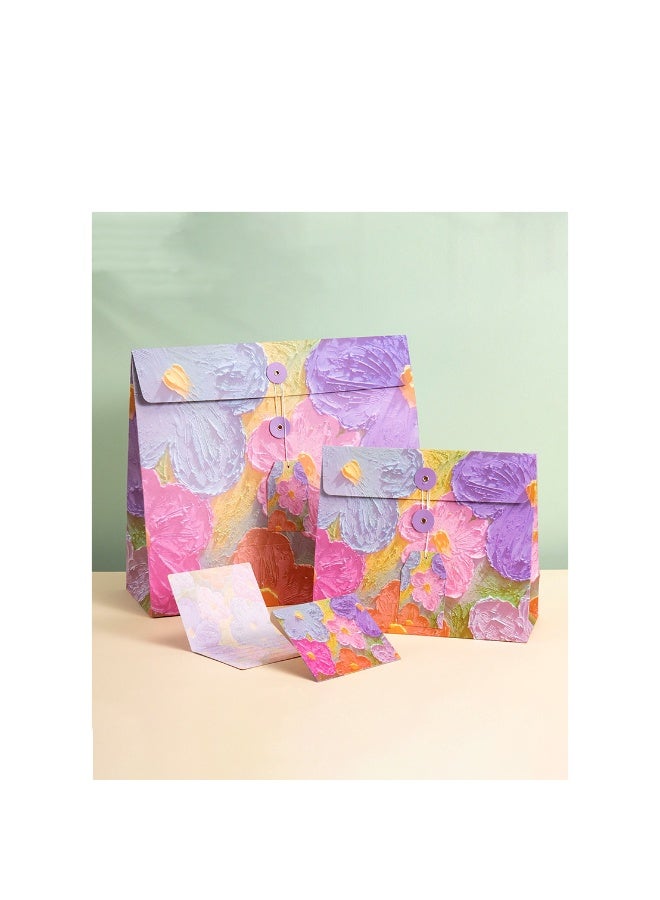 NIIMBOT 2 Pack Oil Painting Style Gift Bag With card, Birthday Gift Box, Envelope Packaging Bag, Creative Paper Gift Bags, Holiday Gift Box, Gift Bag - Image 4